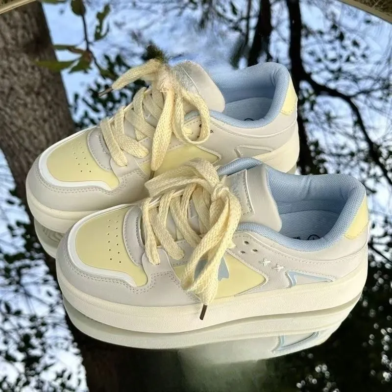 Alxnan Breathable Low Top Casual Shoes Women's Yellow-7