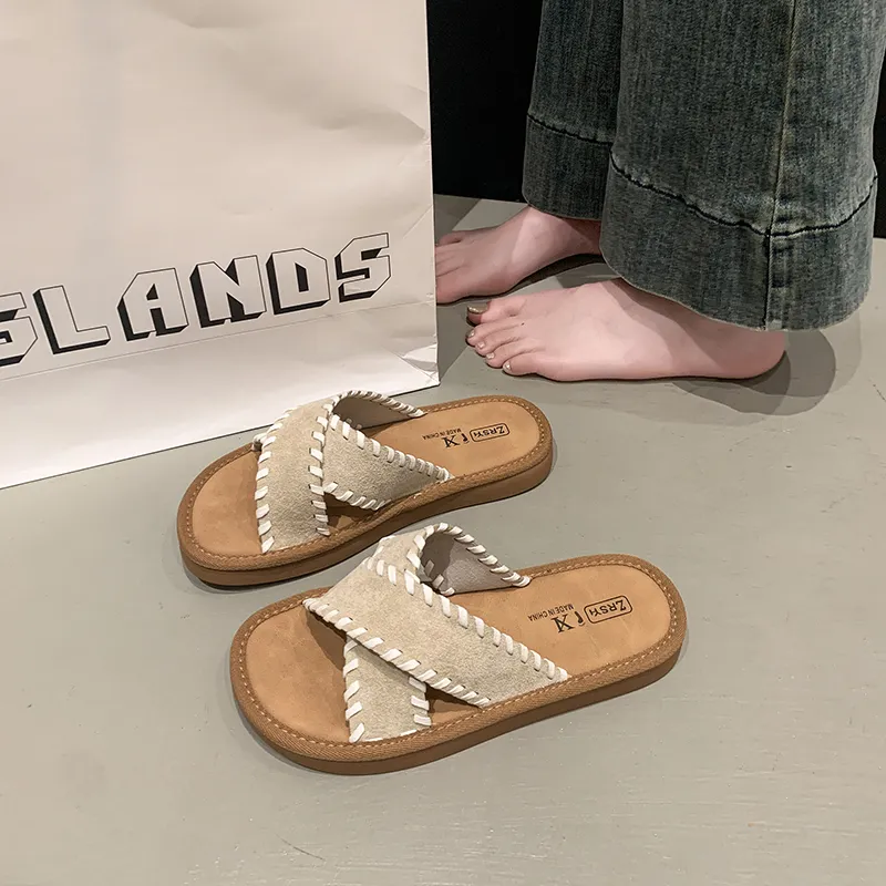 Alxnan Rubber Sole Slip Resistant Slide Slippers Women's Box-15