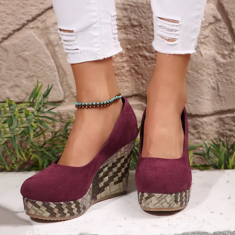 Alxnan Wedge Heel High Heels Women's-18
