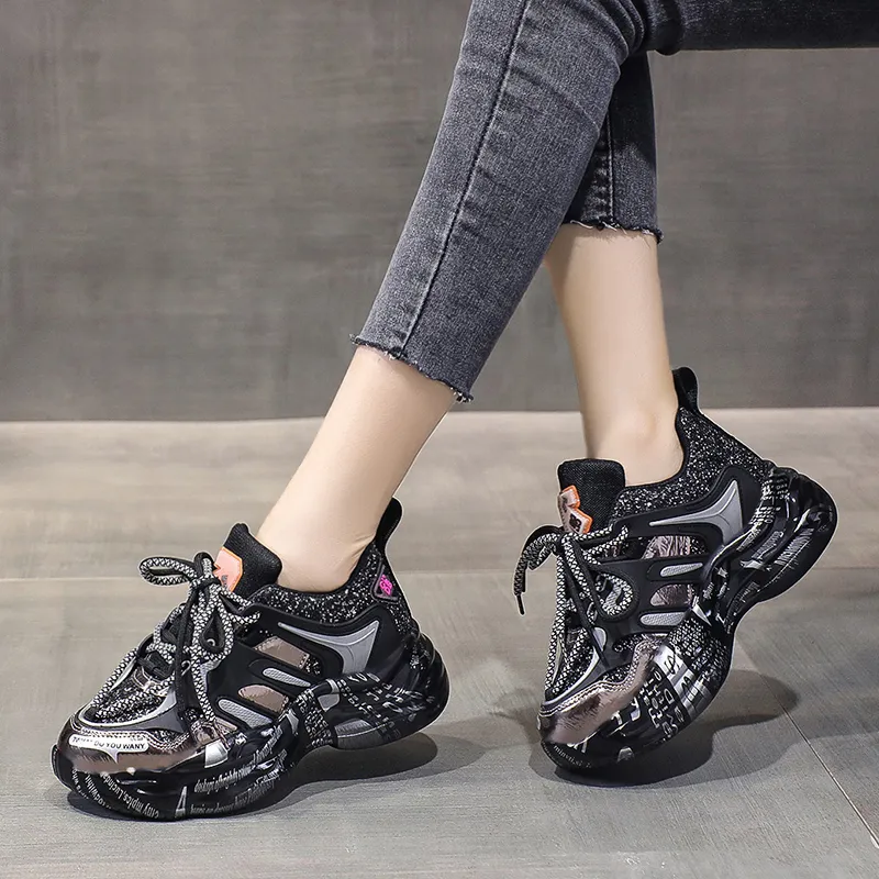 Alxnan Breathable Low Top Chunky Sneakers Women's Box-12