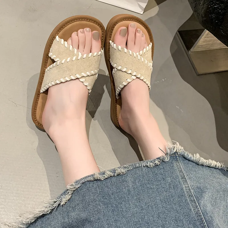 Alxnan Rubber Sole Slip Resistant Slide Slippers Women's Box-26