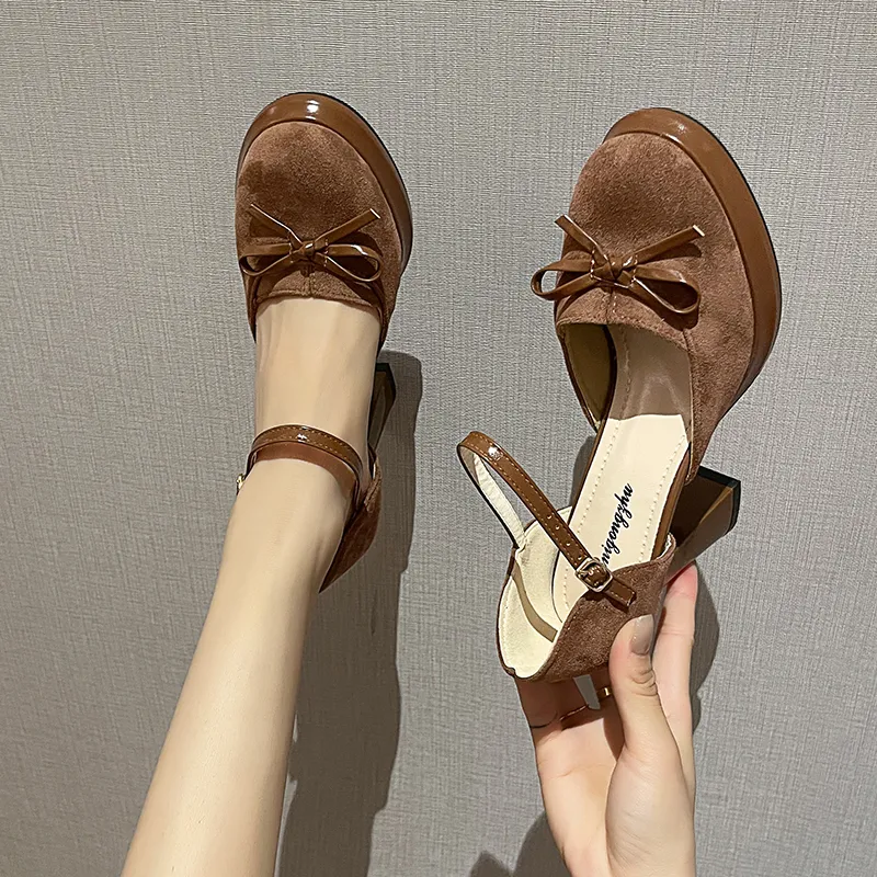 Alxnan Chunky Heel High Heels Women's-17