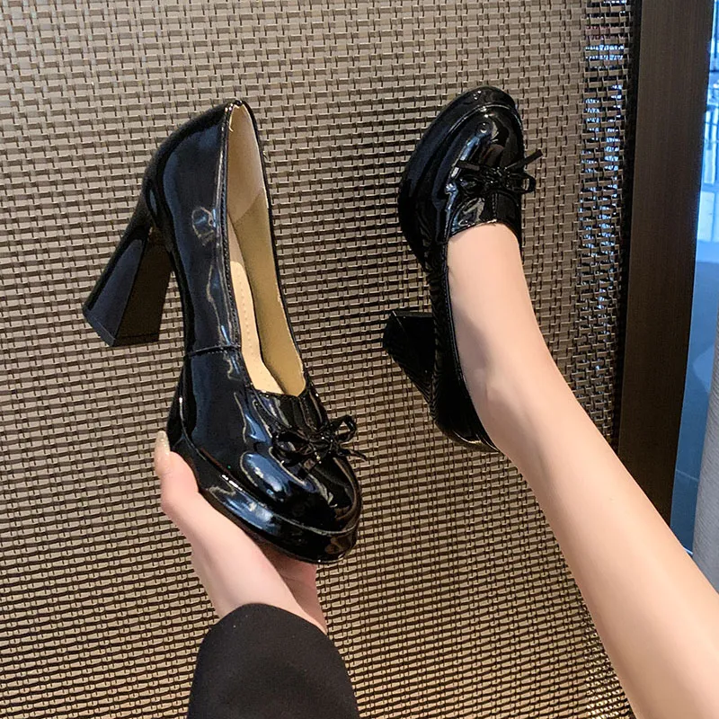 Alxnan Chunky Heel High Heels Women's-10