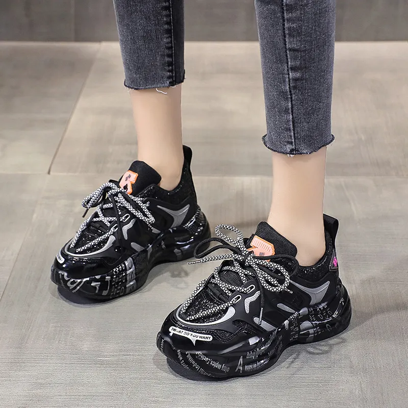 Alxnan Breathable Low Top Chunky Sneakers Women's Box-1