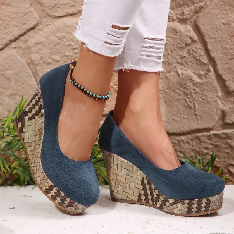 Alxnan Wedge Heel High Heels Women's-14