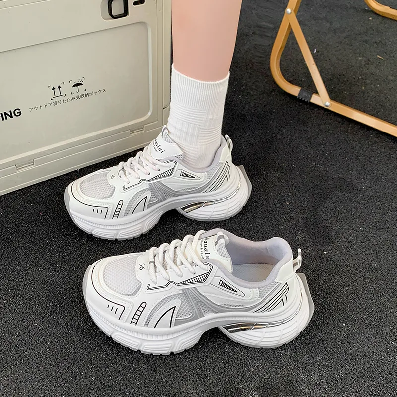 Alxnan Breathable Low Top Chunky Sneakers Women's-5