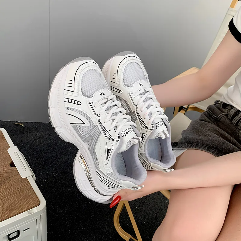 Alxnan Breathable Low Top Chunky Sneakers Women's-11