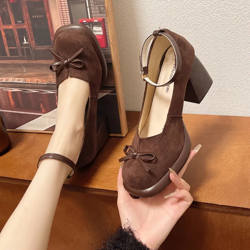 Alxnan Chunky Heel High Heels Women's-14