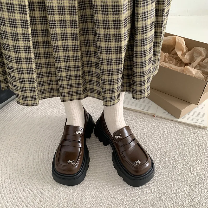 Alxnan Loafers Women's Brown/Black-3