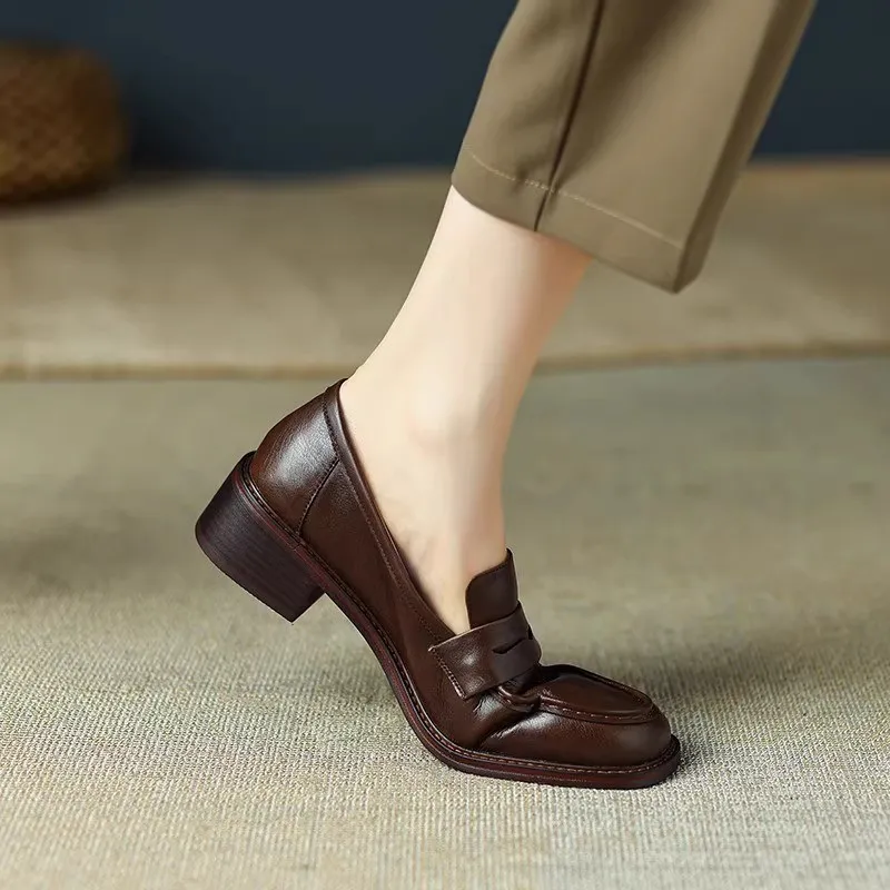Alxnan Loafers Women's Dark Brown/Black-1