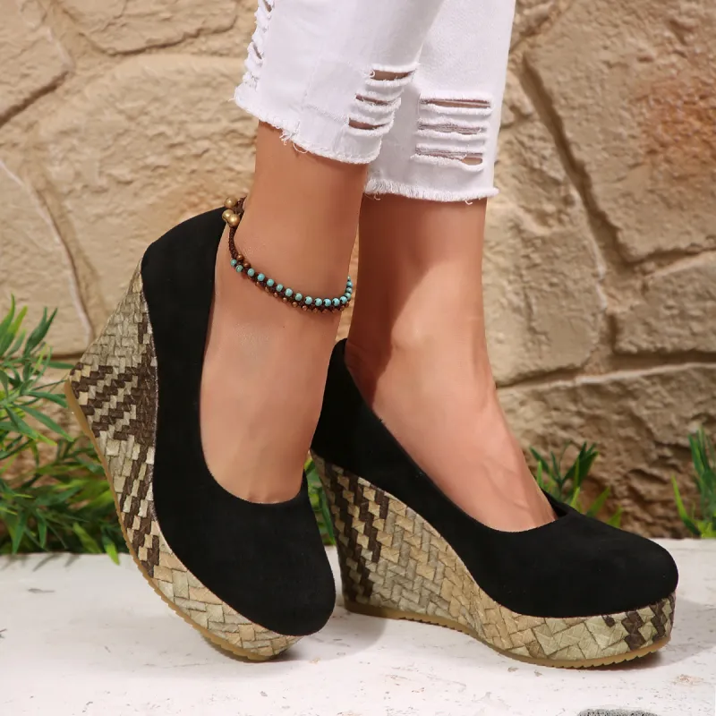 Alxnan Wedge Heel High Heels Women's-3