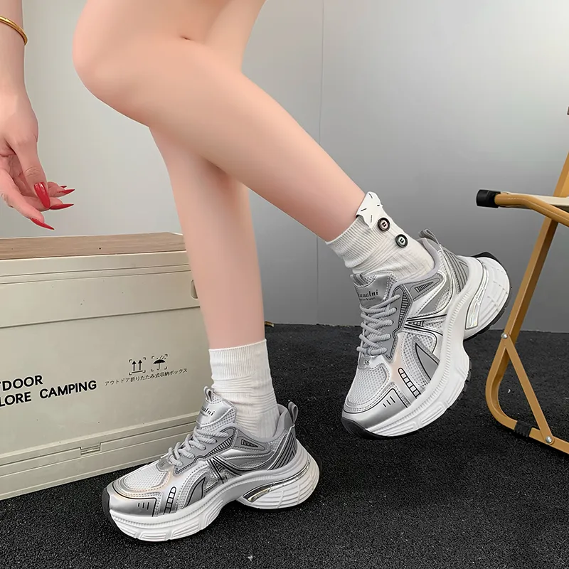 Alxnan Breathable Low Top Chunky Sneakers Women's-9