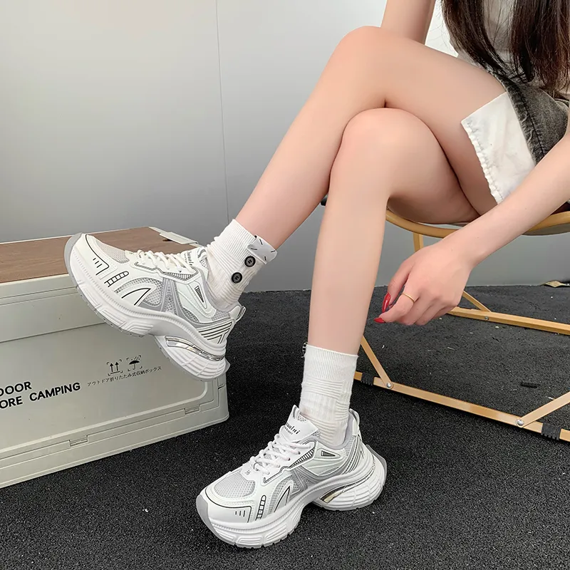 Alxnan Breathable Low Top Chunky Sneakers Women's-3