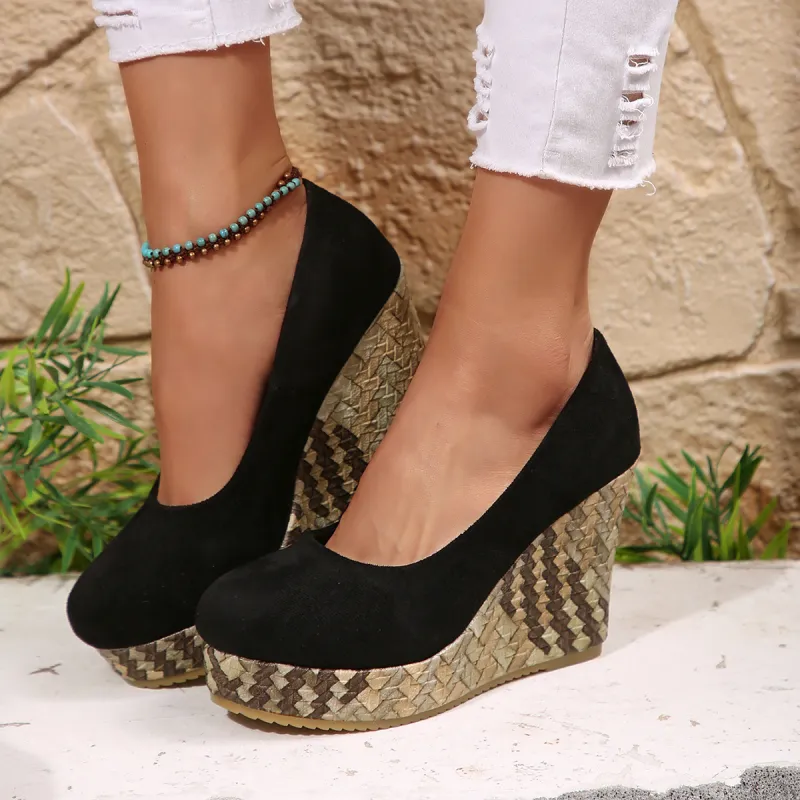 Alxnan Wedge Heel High Heels Women's-1