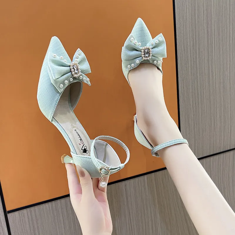 Alxnan High Heels Women's Ecru/Light Blue/Black-2