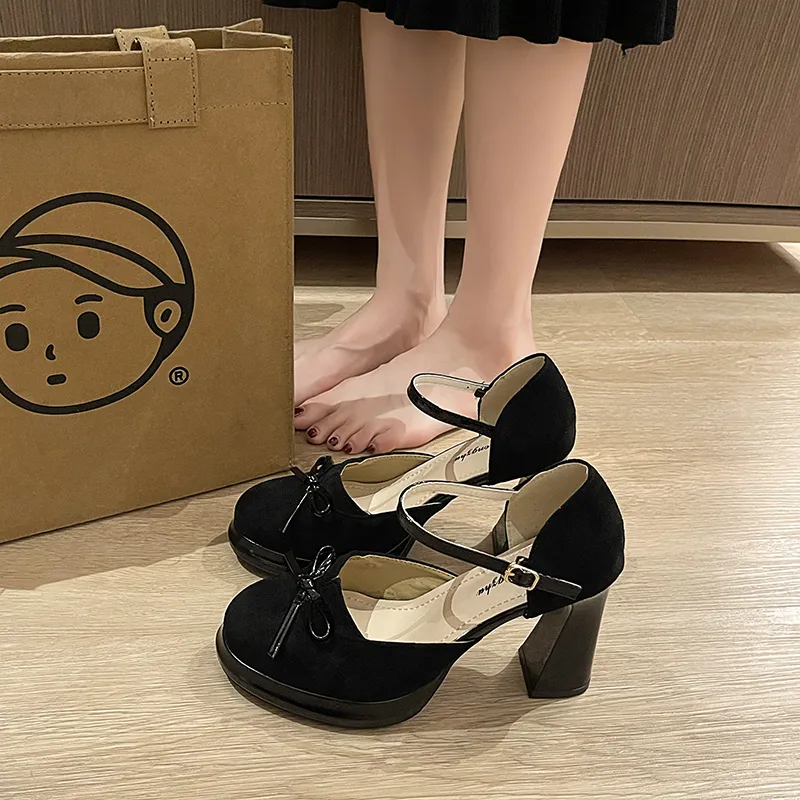 Alxnan Chunky Heel High Heels Women's-11