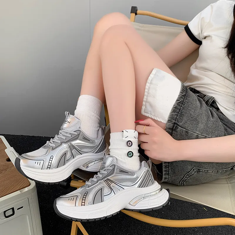 Alxnan Breathable Low Top Chunky Sneakers Women's-15