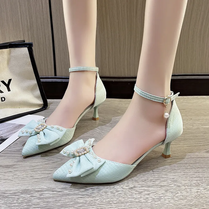 Alxnan High Heels Women's Ecru/Light Blue/Black-1