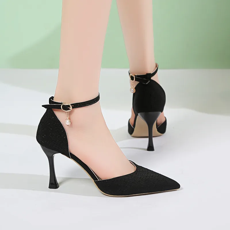 Alxnan High Heels Women's Ecru/Black/Peacock Blue-17
