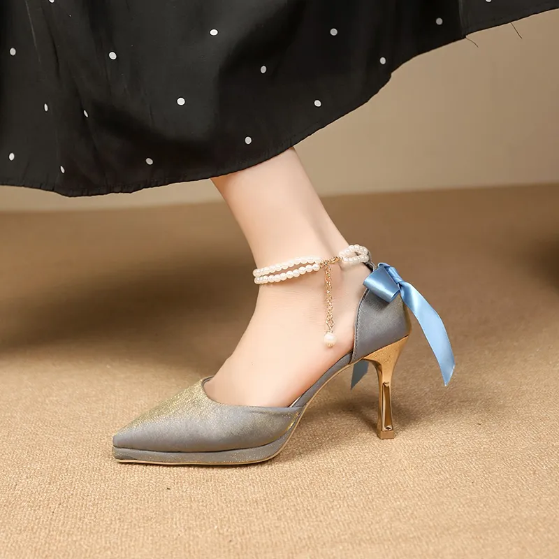Alxnan Chunky Heel High Heels Women's-4