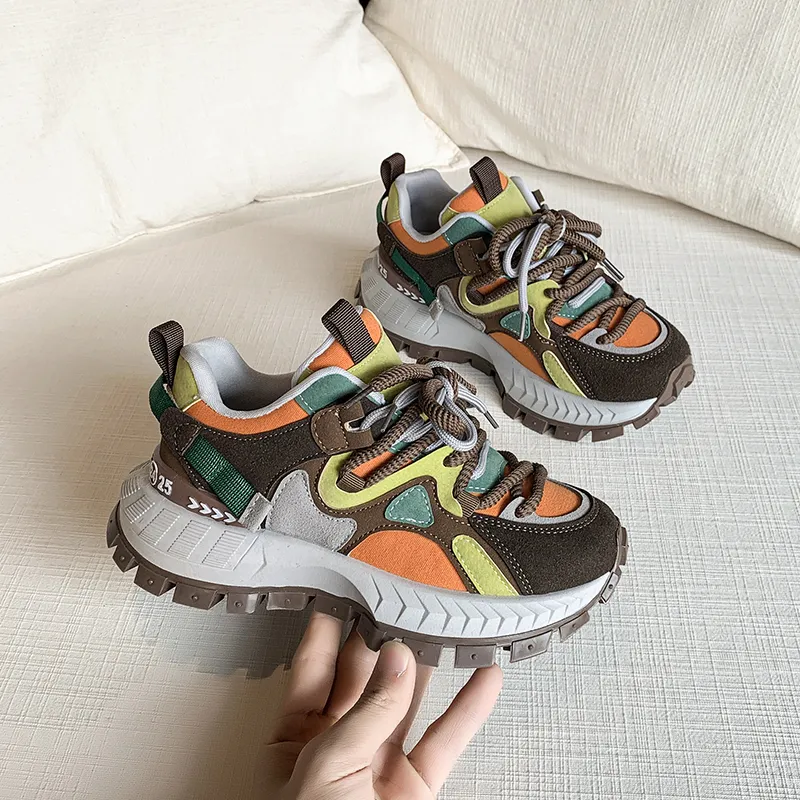 Alxnan Slip Resistant Low Top Chunky Sneakers Women's Box-23
