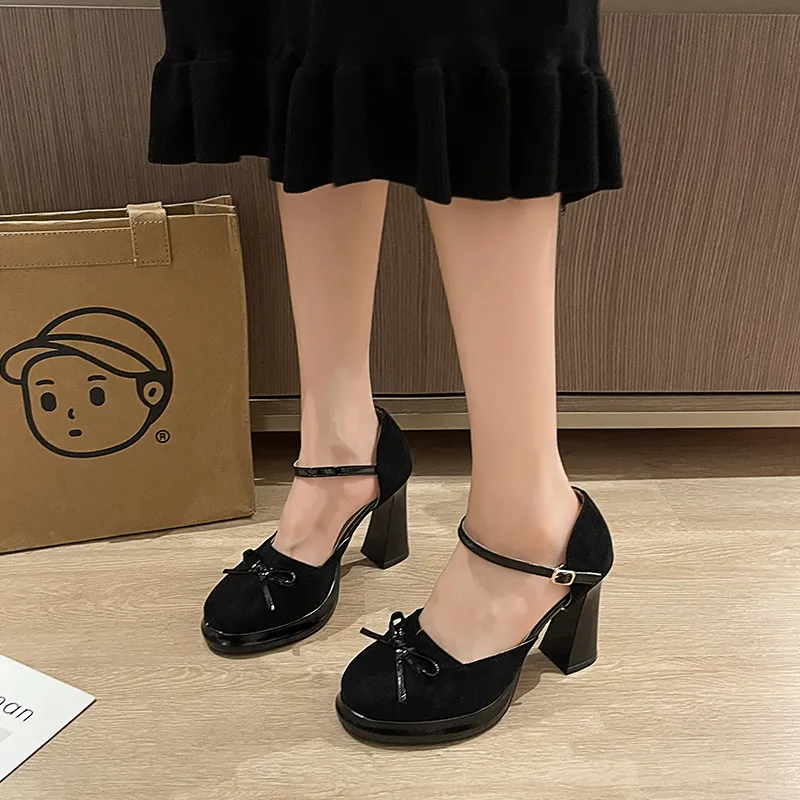 Alxnan Chunky Heel High Heels Women's-4