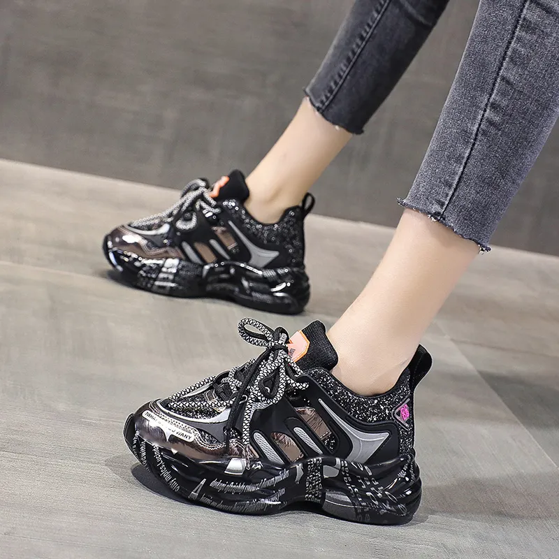Alxnan Breathable Low Top Chunky Sneakers Women's Box-11