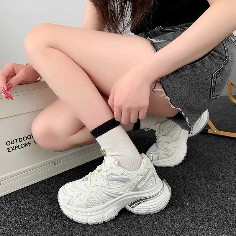 Alxnan Breathable Low Top Chunky Sneakers Women's-12