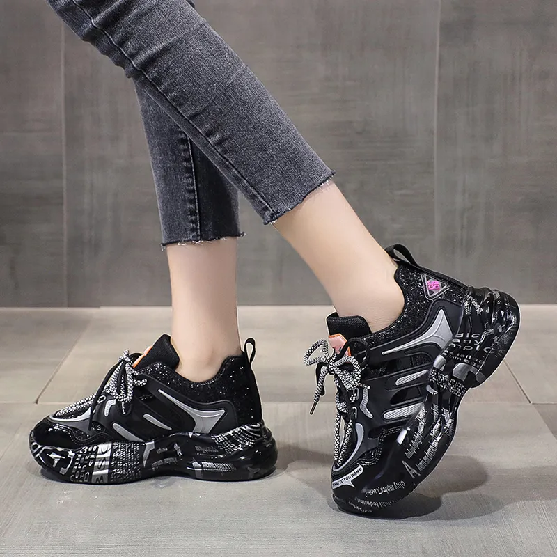 Alxnan Breathable Low Top Chunky Sneakers Women's Box-2