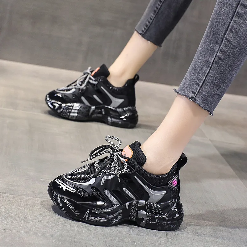 Alxnan Breathable Low Top Chunky Sneakers Women's Box-3