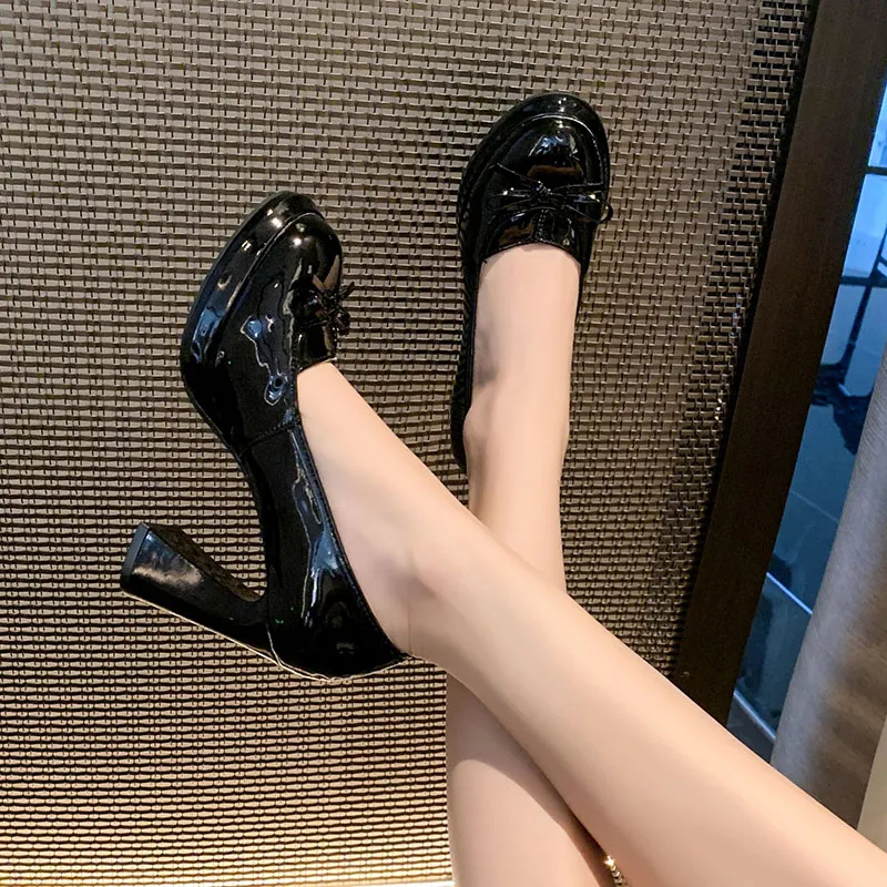 Alxnan Chunky Heel High Heels Women's-11