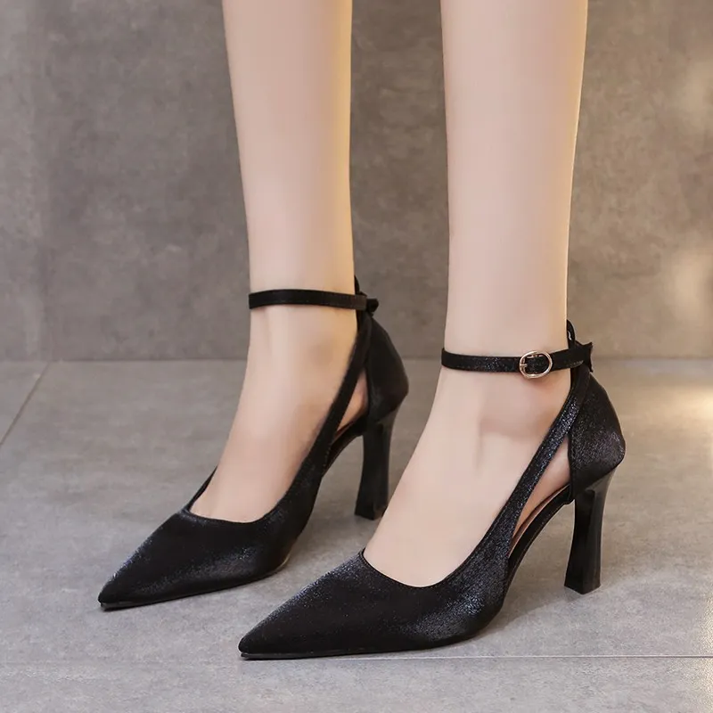Alxnan High Heels Women's Black/Ecru/Burgundy-1