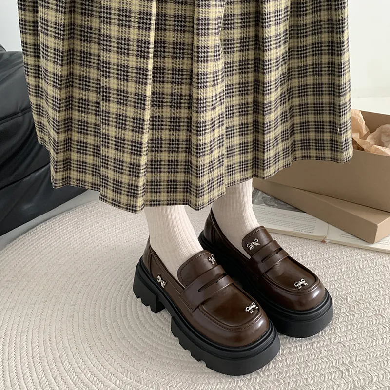Alxnan Loafers Women's Brown/Black-2