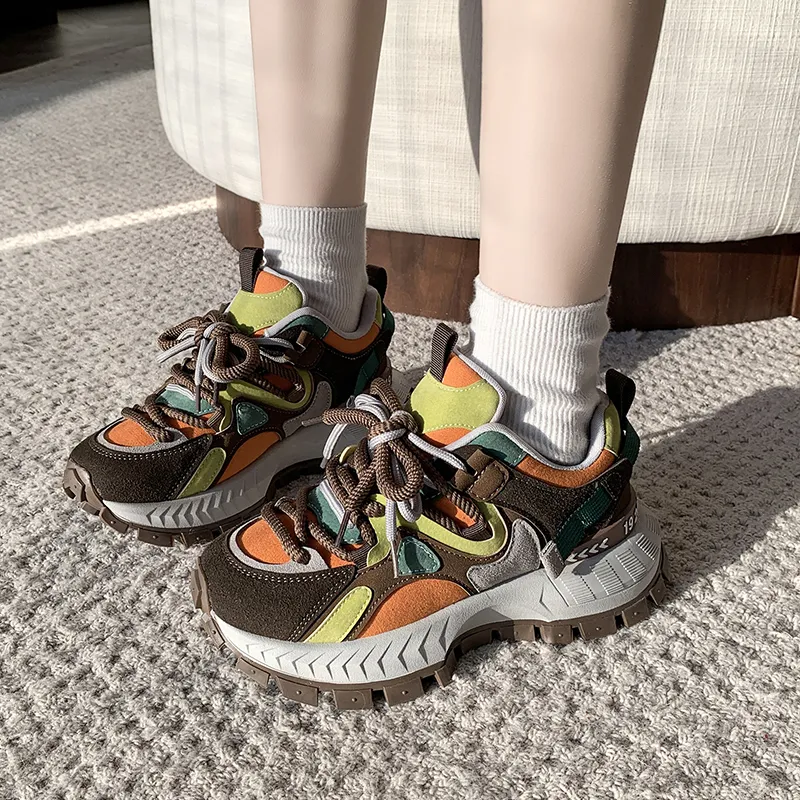 Alxnan Slip Resistant Low Top Chunky Sneakers Women's Box-21