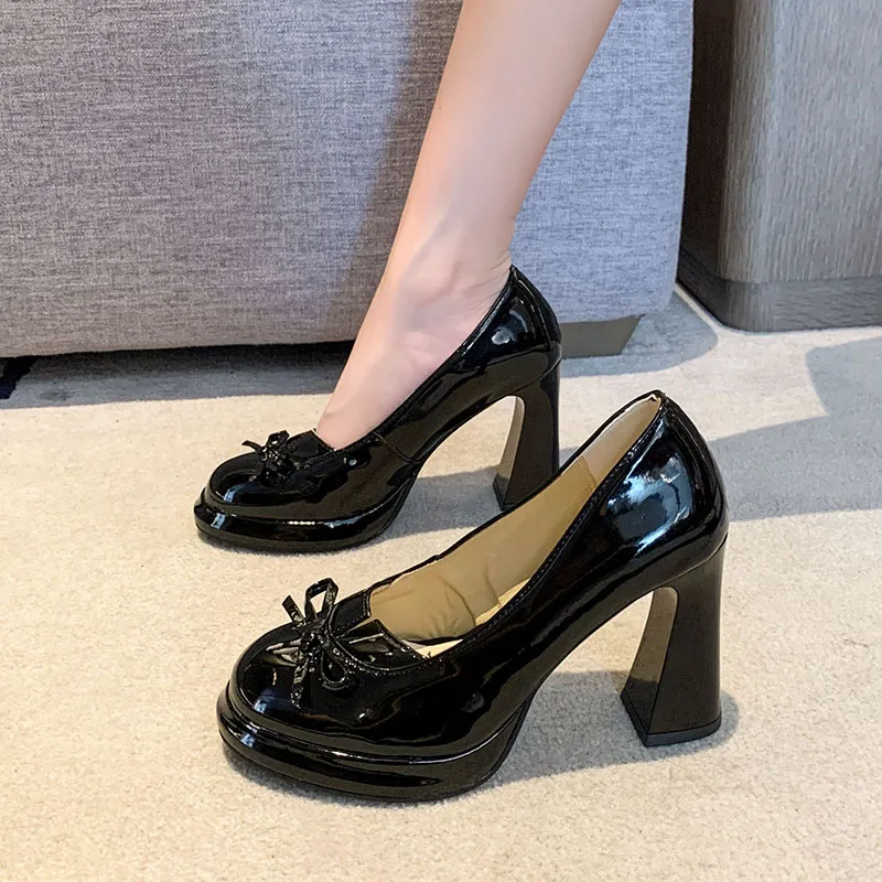 Alxnan Chunky Heel High Heels Women's-2