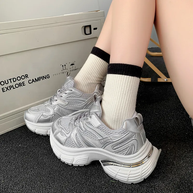 Alxnan Breathable Low Top Chunky Sneakers Women's-8