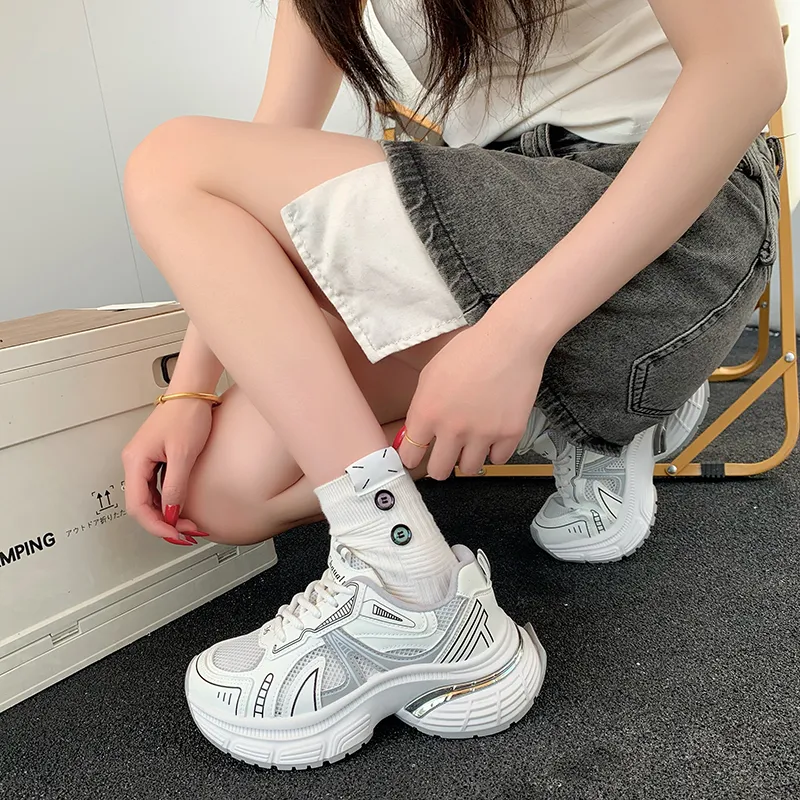 Alxnan Breathable Low Top Chunky Sneakers Women's-12