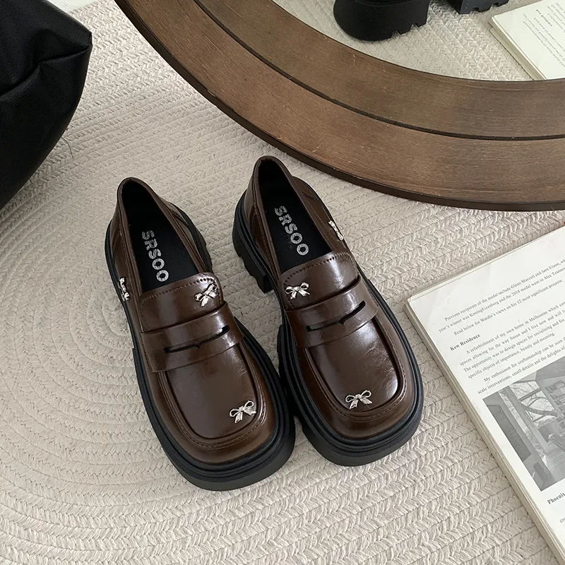 Alxnan Loafers Women's Brown/Black-15