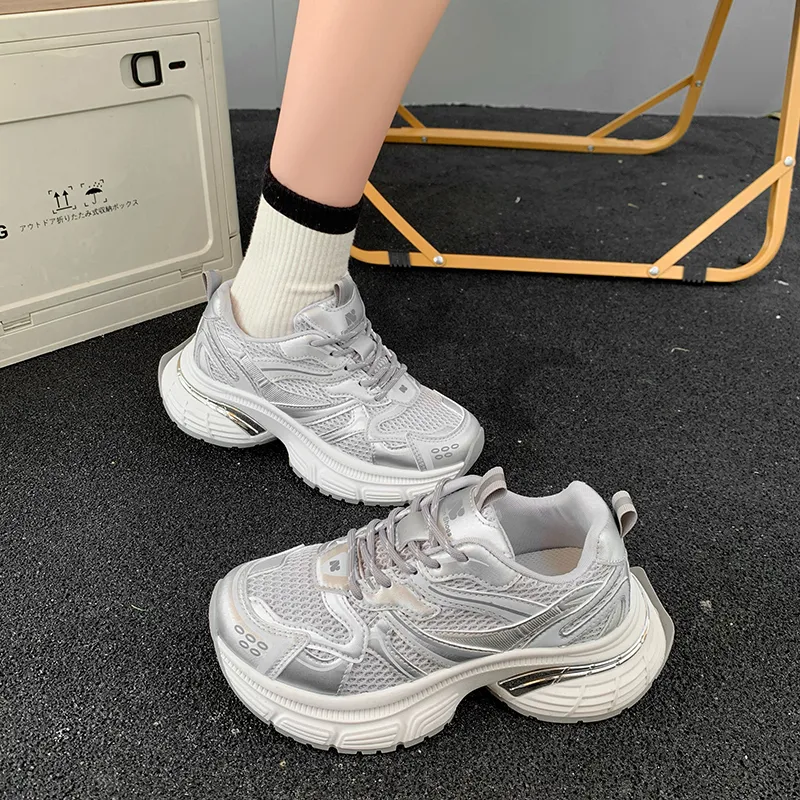 Alxnan Breathable Low Top Chunky Sneakers Women's-15