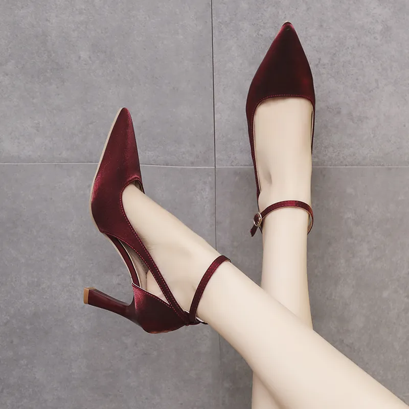 Alxnan High Heels Women's Black/Ecru/Burgundy-15