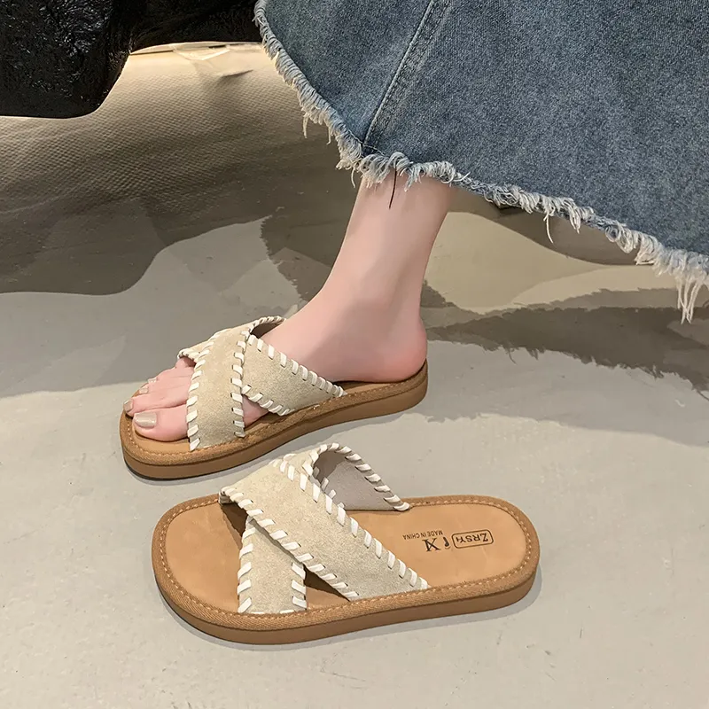 Alxnan Rubber Sole Slip Resistant Slide Slippers Women's Box-29