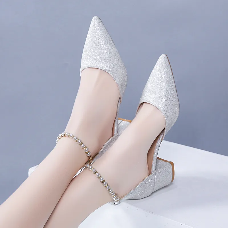 Alxnan High Heels Women's Silver/Champagne-1