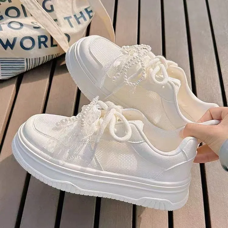 Alxnan Low Top Skateboard Shoes Women's Ecru-6