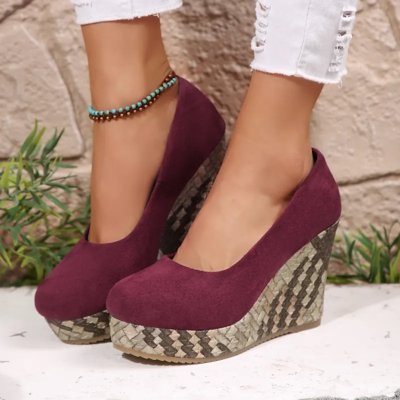 Alxnan Wedge Heel High Heels Women's-16