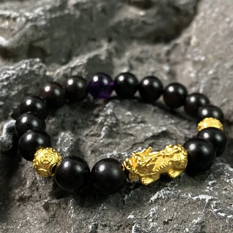 ZHOUDIWANG Ebony Wooden Bracelets Unisex-1