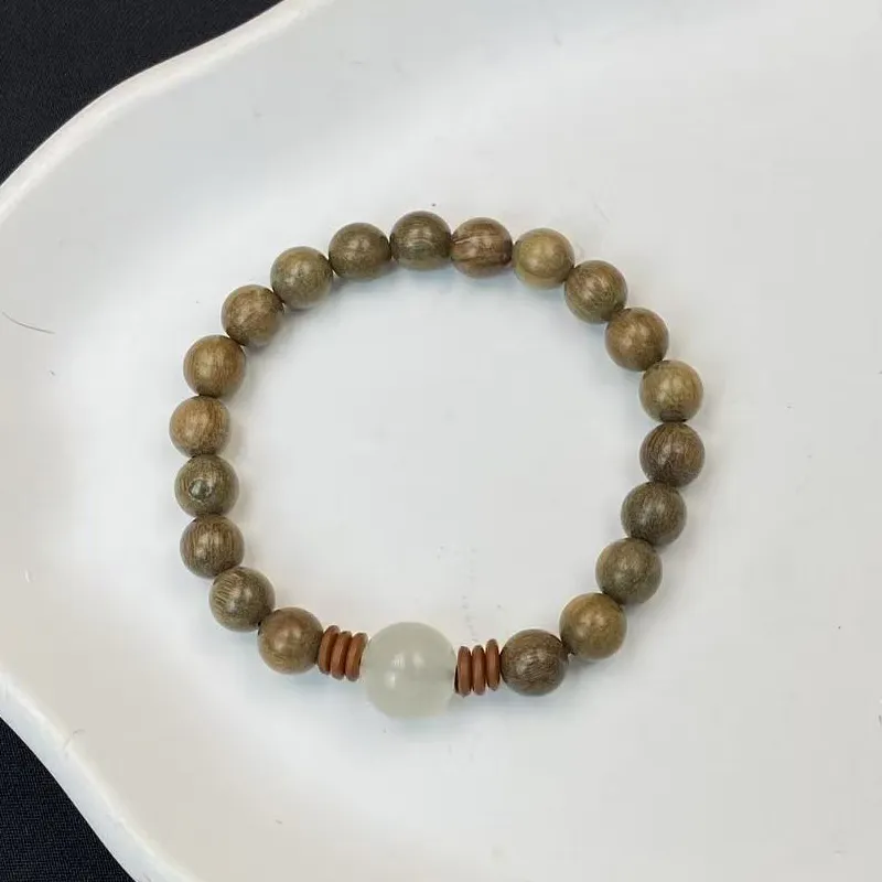 ZHOUDIWANG Green Sandalwood Wooden Bracelets Unisex-3