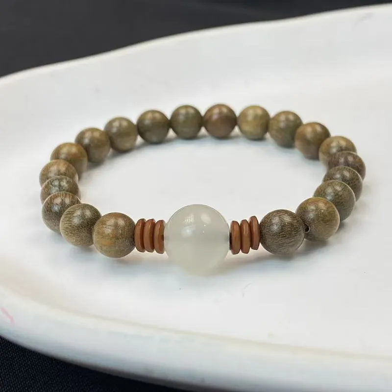 ZHOUDIWANG Green Sandalwood Wooden Bracelets Unisex-1