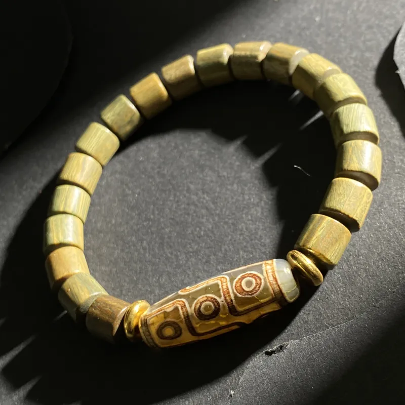 ZHOUDIWANG Green Sandalwood Wooden Bracelets Unisex-4