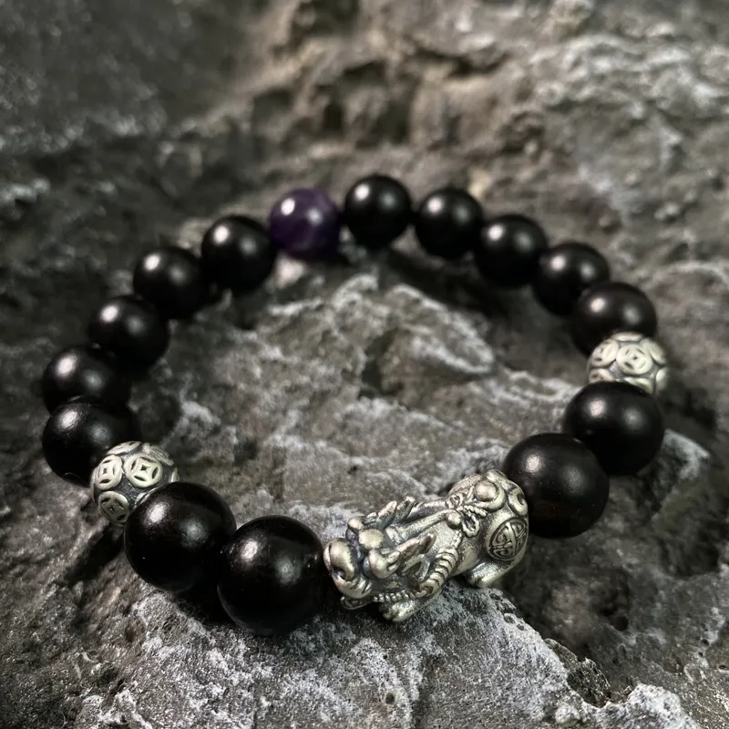 ZHOUDIWANG Ebony Wooden Bracelets Unisex-8