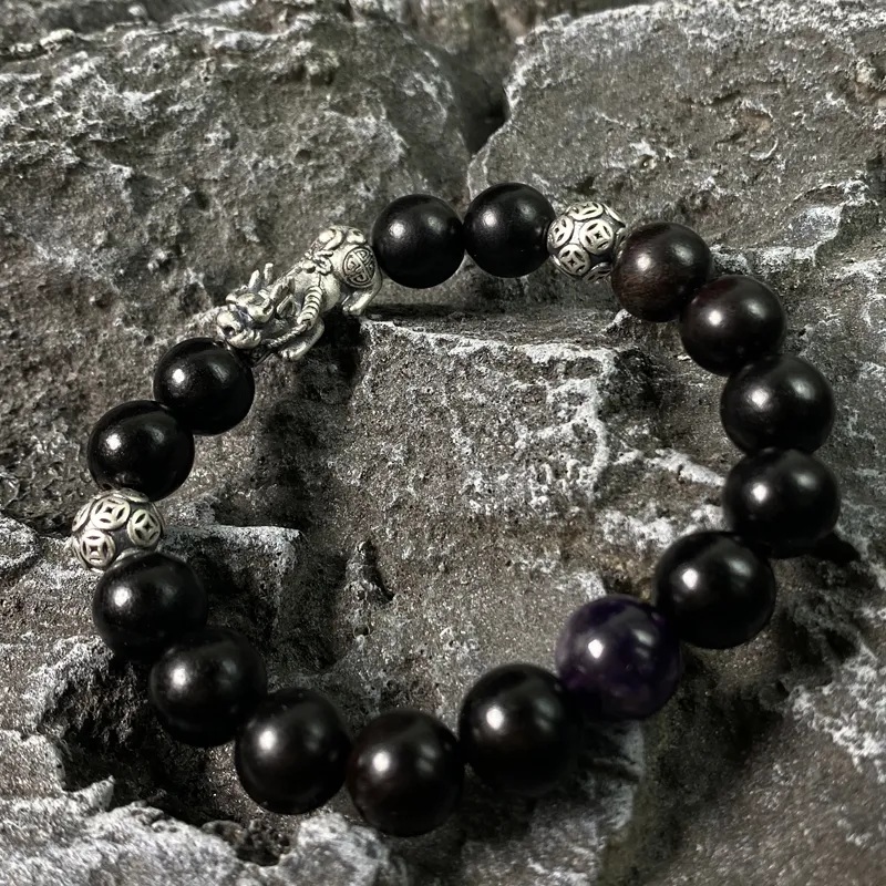 ZHOUDIWANG Ebony Wooden Bracelets Unisex-6